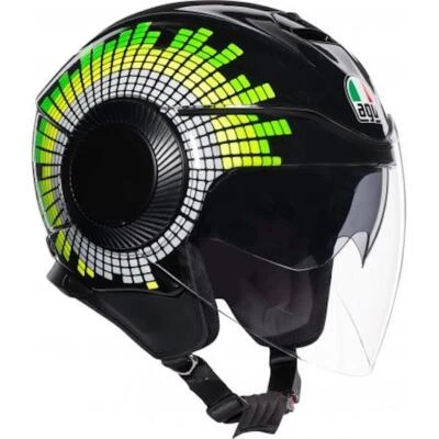 Casque Jet AGV Orbyt Modèle Ginza Taille XS Noir Jaune Vert - Photo 1/4