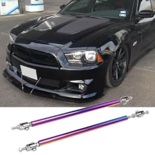 Adjust Front Bumper Lip Splitter Rod Strut Tie Support Bar For Dodge Charger