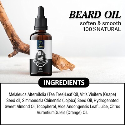 7 Days 100% Result Beard oil for men smooth shine stronger beard hair/ 30ml