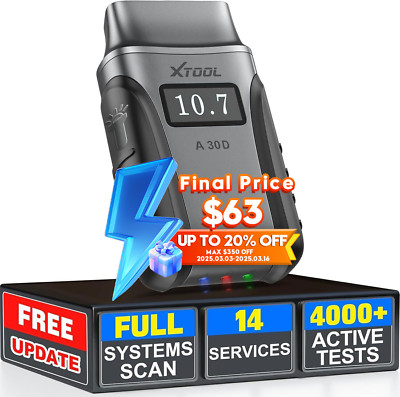 2025 XTOOL A30D BT Wireless OBD2 Scanner Bidirectional Diagnostic Tool Auto VIN