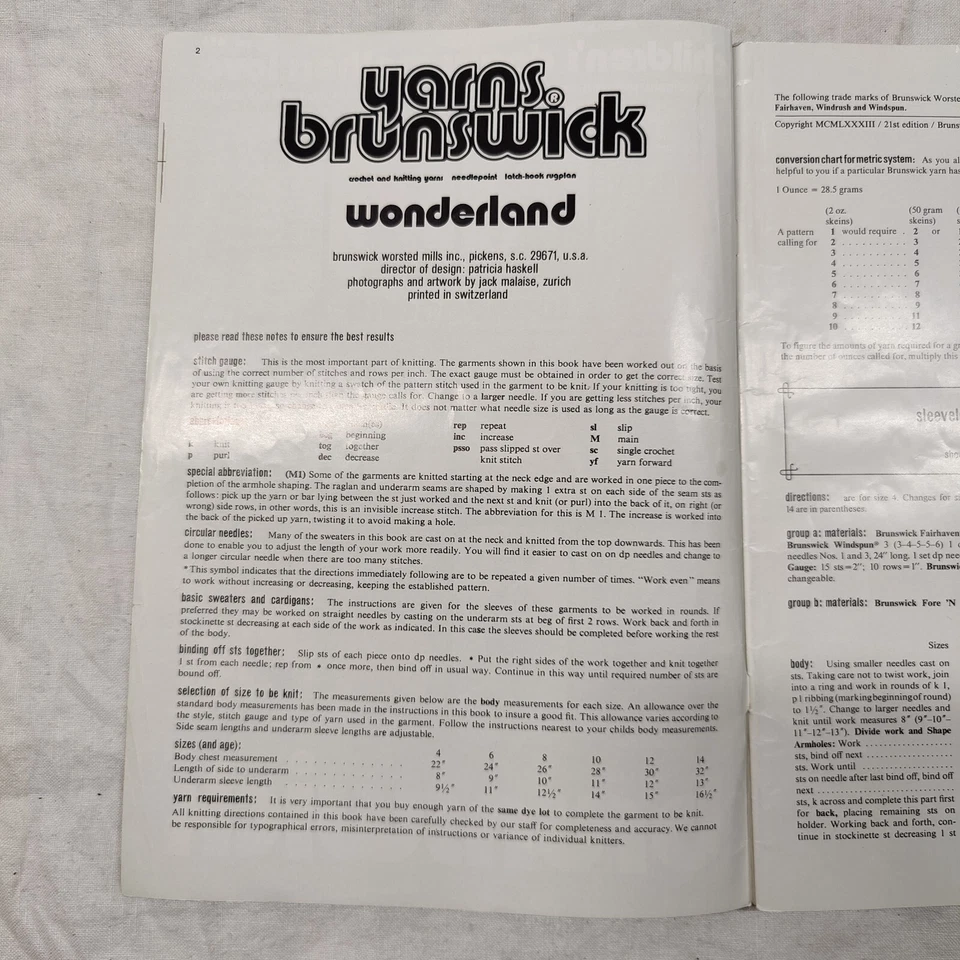 Rare 1983 Children's Classics Brunswick Yarn Knitting Crochet Pattern Book 656 - Image 3 of 4