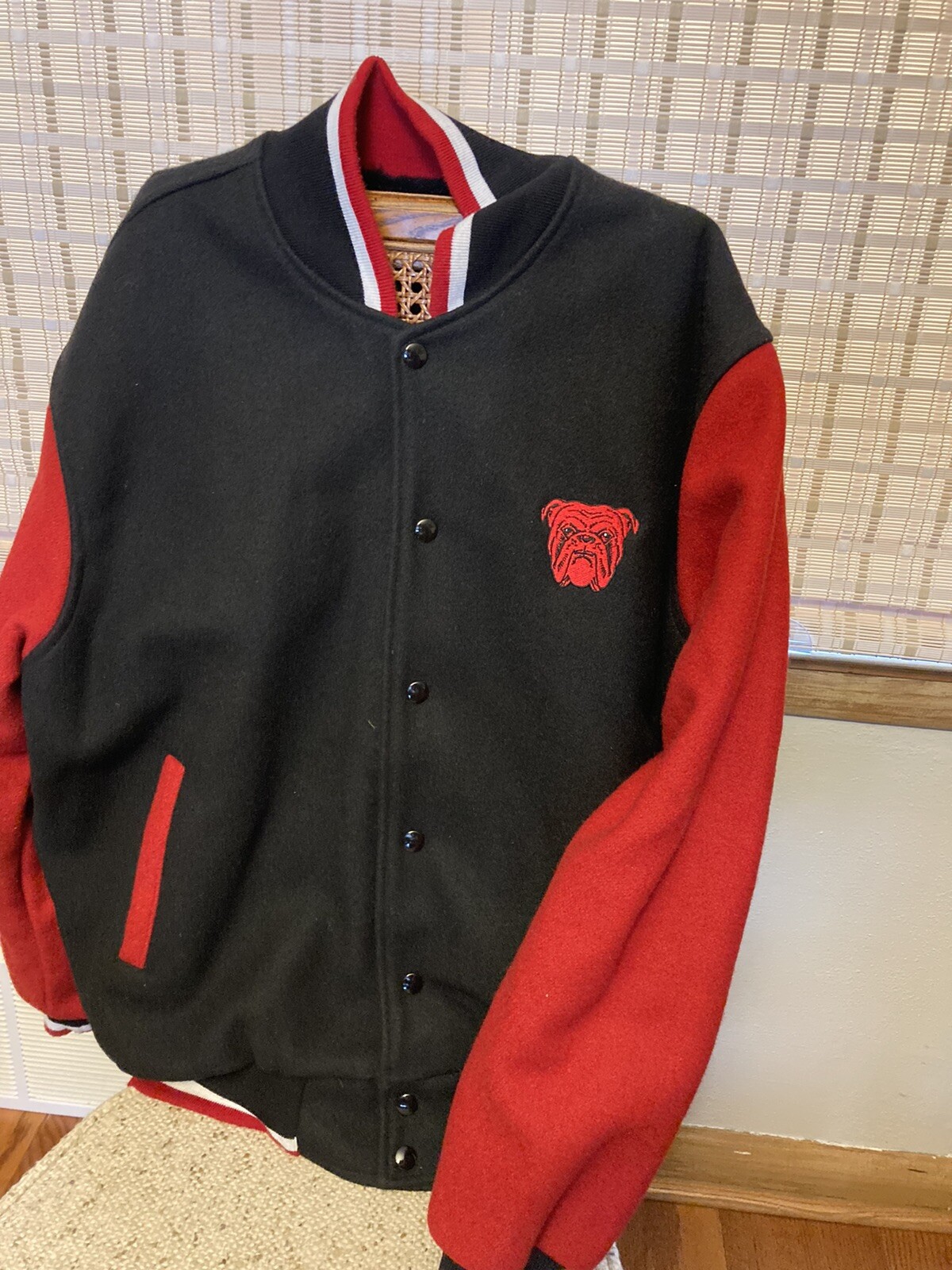 Red Dog Beer Vintage Wool Bomber Jacket Mens Large Li… Gem