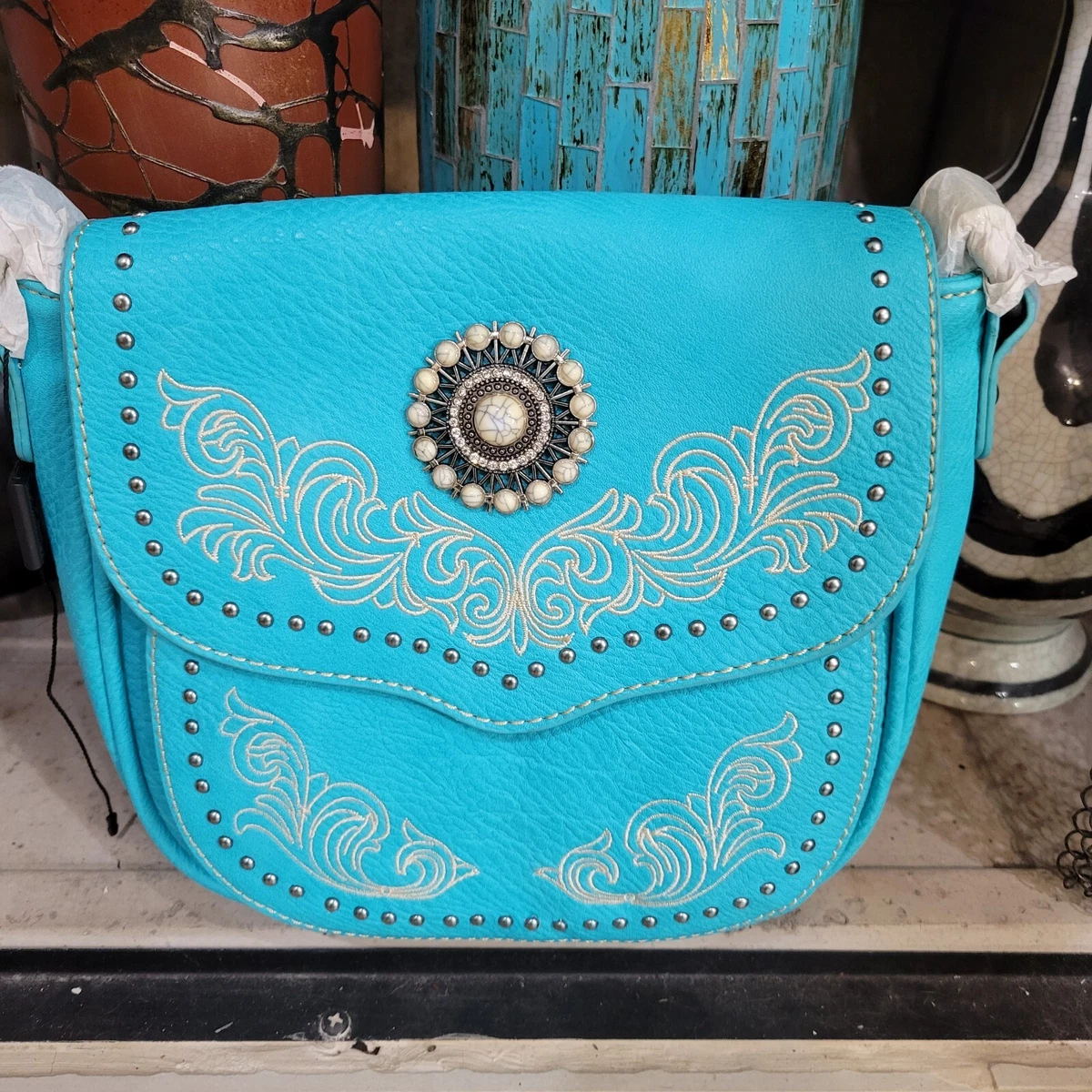 Bella Coola Turquoise Charm Purse Black | Wild Wild West | TRAVELTELI