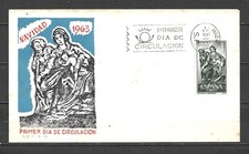 1963 ESPAÑA FDC SPD SOBRES PRIMER DIA DE CIRCULACION NAVIDAD EDIFIL 1535