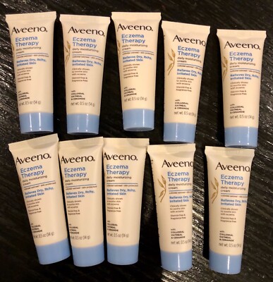 Aveeno Eczema Therapy Daily Moisturizing Cream Travel Sz (.5oz)  Lot x 10 Read!