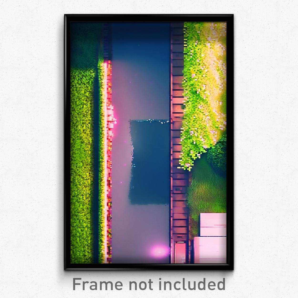 8 Bit Psychedelic Pixel Art Poster - Extra Small Ditch Trippy Video Game Print