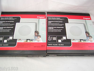 (2) NEW Legrand On-Q AC0065-WH-V1 Square Speaker Adapter 6.5'' Round 