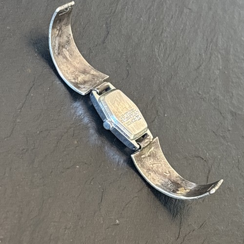 William Signer Navajo intarsiato turchese corallo chip orologio punte vintage sterling 11 - Foto 14 di 19