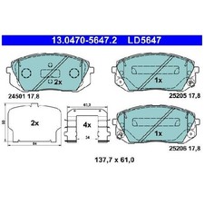 Satz Bremsbeläge 24374194 Bremsklötze vorne für Hyundai I40 1 VF IX35 LM Kona