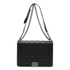 Chanel Boy Large Matelasse Chain Bag Women Black One Size