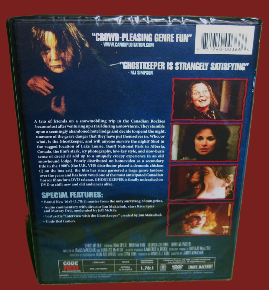 NEW RARE OOP CODE RED JIM MAKICHUCK GHOSTKEEPER HORROR CULT MOVIE DVD 1980 - Image 2 of 2