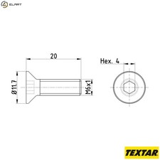 BOLT BRAKE DISC TPM0015 FOR CADILLAC ATS CTS/Sport/Wagon STS CT6 SRX/SUV SAAB