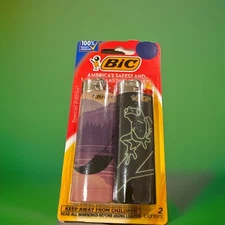 BIC Pocket Lighters *Set of 2* (Wavy Blue Design and Dog)