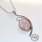 925 Silver Plated Pretty Kunzite Necklace 18" Jewelry Gift Christmas Vibes GW