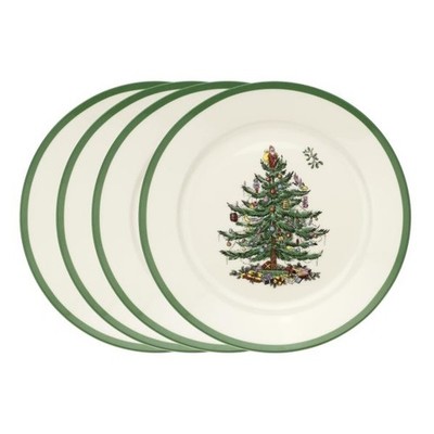 Spode Christmas Tree Luncheon Plate, Set of 4, 9'' -Dishwasher Safe