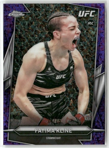 2026 Topps Chrome UFC #158 Fatima Kline Purple Mini Diamonds Refractor 14/75