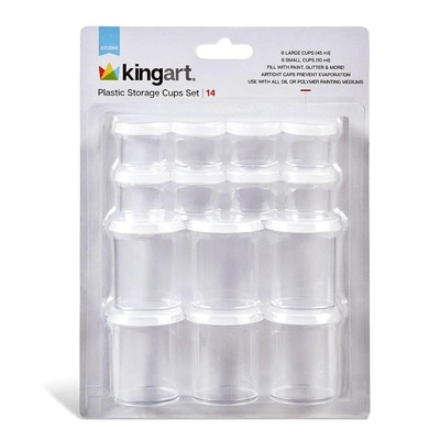 Clear Multi-Purpose Plastic Storage Cups with Removable Lid for Paiint, Art a...