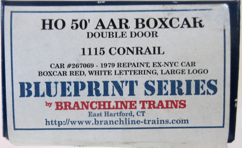 HO SCALE BRANCHLINE BLUEPRINT 1115 CONRAIL DOUBLE DOOR CAR # 267069 - Afbeelding 1 van 2