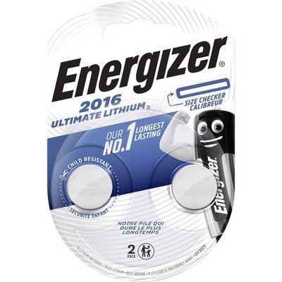 2x Energizer CR2016 Lithium-Knopfzellen (2 Stück)