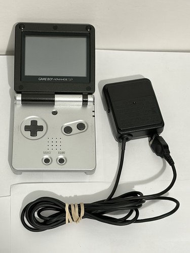 GBA Nintendo Game Boy Advance SP Console AGS-001 Platinum Silver & Onyx Black