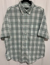 Orvis Men's Classic Collection Green Blue Plaid Size XL 100 Cotton Shirt
