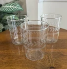 Vintage Anchor Hocking Laurel Leaf Etched Juice Glasses, Set Of 3