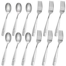 12PCS Children Safe Forks and Spoons, Silverware for Kids Cutlery Set Toddler Ut