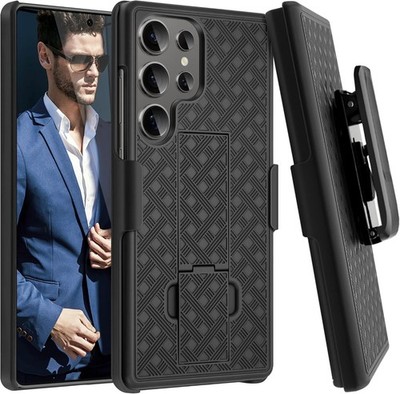 Samsung Galaxy S25 Ultra Case Slim Combo Shell with Kickstand and Belt Clip