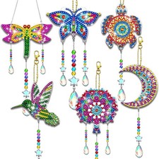 JeCuiK 6 Pcs Double Sided Diamond Painting Suncatchers Mandala Art Kit