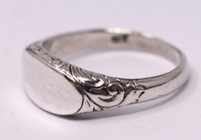 Vintage Sterling Silver Blank Signet Ring Han...