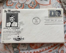 John F Kennedy First Day Of Issue Boston May 29, 1964 Envelope And Stamp