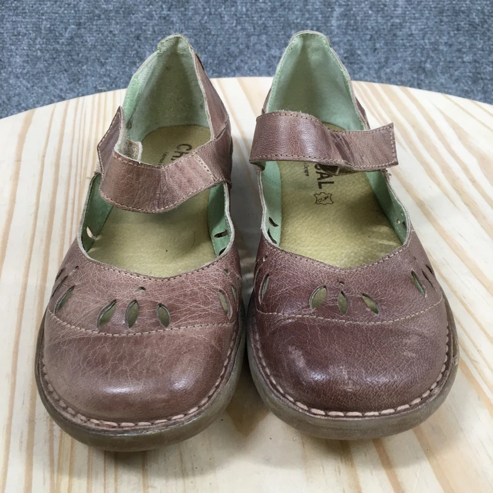 CHACAL Shoes Womens 37 Brown Mary Jane Straps Leather Round Toe Comfort Low Top - Image 4 of 4
