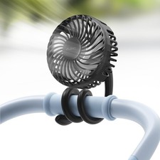 Portable Stroller Fan Rechargeable 4000mAh Battery, 3 Speeds, Flexible Base ...