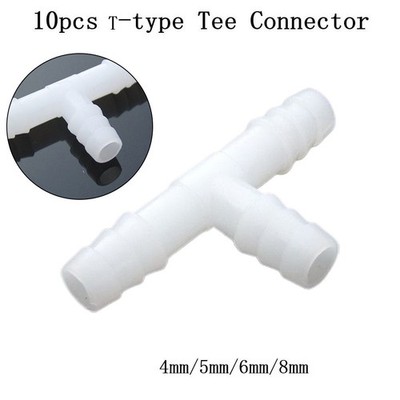 10 Stück Fittings T-Stück 4 8 Mm Adapter Kunststoffarmaturen Kunststoffmaterial