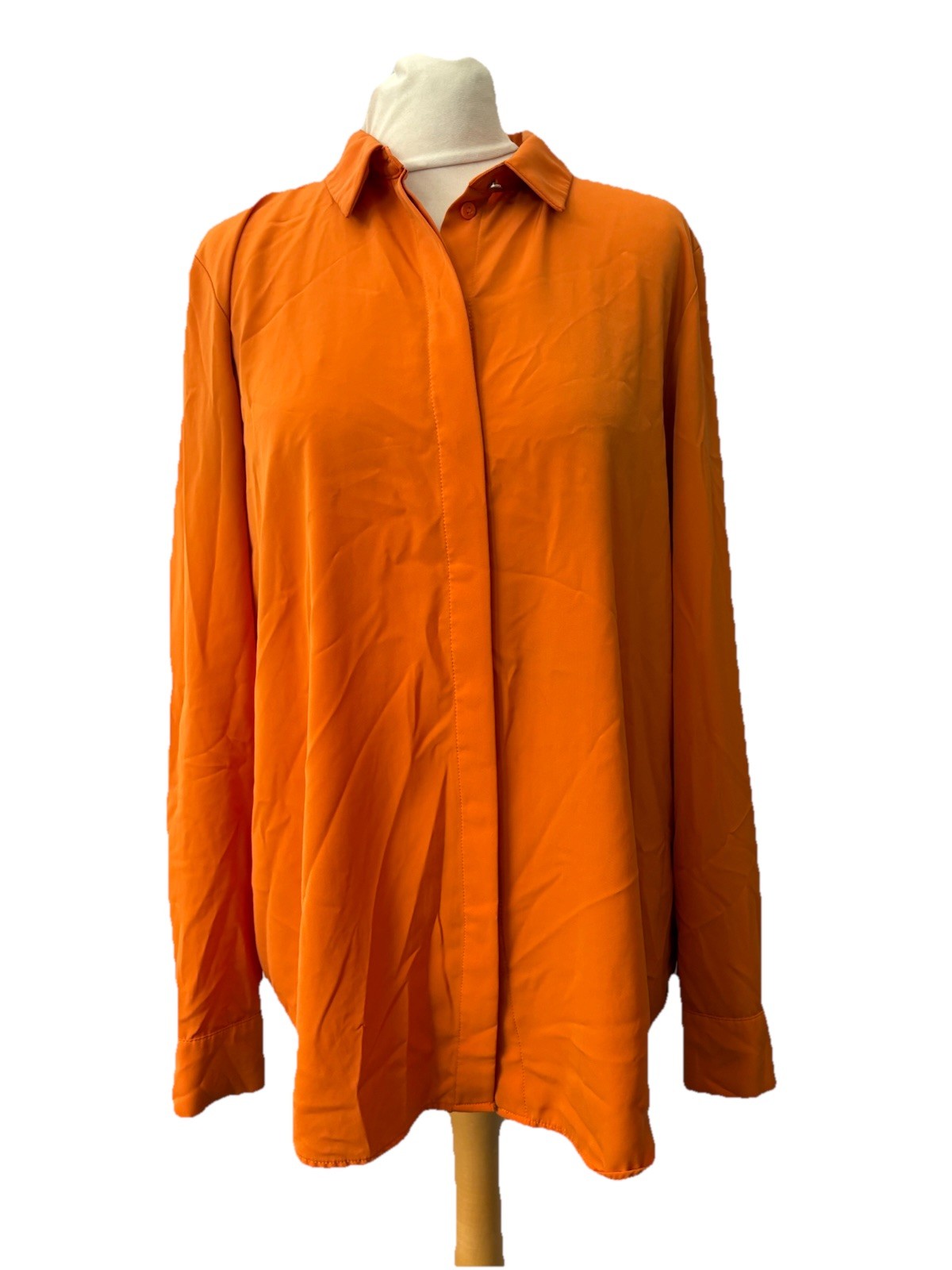 H&M Orange Blouse Size 16 Long sleeve Collar Women’s 