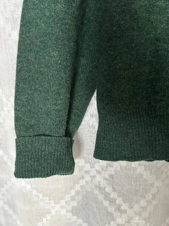 Vintage Puritan Cardigan Mens Large Green 100 Wool Knit 60s 50s Sweater Varsity - Image 2 of 4