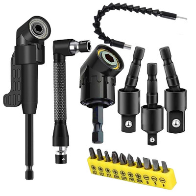 17Pcs Flexible Drill Bit Extension Set with Strong Magnetic Bit Holder, 105° & 3