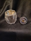 Vintage Heavy Clear Crystal Cut Glass Gas Table Lighter, Chrome Top.  Japan. — photo 2