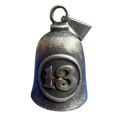 Biker Bell Glocke Metall Anhänger Motorrad Nummer 13 Glücksbringer MC