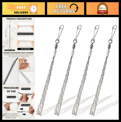 4PCS 1/2'' Wire Pulling Grips - Electrical Cable Puller Tool for Light/Heavy Duty