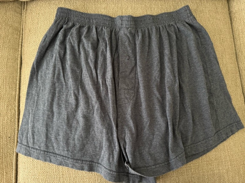Vintage Men’s Sleep Shorts; The Territorial Head; Lg; ExCond; Heather Gray