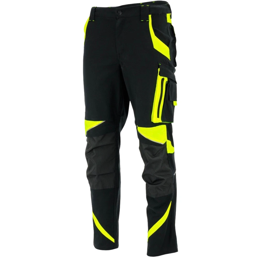 Pantalones de trabajo para hombre pantalones elásticos 2-Way Canvas gris negro talla 46-64 Reflex