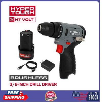 Hyper Tough 12V Brushless Cordless Drill Driver with 1.5Ah Battery