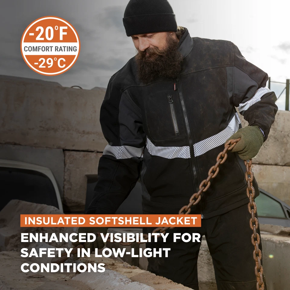 RefrigiWear Enhanced Visibility Insulated Softshell Jacket - High-Vis Winter - Image 2 of 4