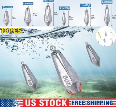 THKFISH 20-100G Drop Shot Fishing Weights Kit - Saltwater Sinker Casting Lead US