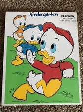 Vintage PLAYSKOOL Huey, Dewey  Louie 10 Piece Wooden Puzzle 1980s Walt Disney