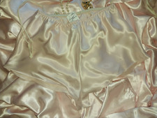 Vtg SATIN PANTIES BABY PINK P.L SHINY LIQUID S/M/L