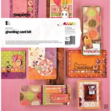 BasicGrey GREEN AT HEART GREETING CARD KIT scrapbooking 8 CARDS & 8 ENVELOPES