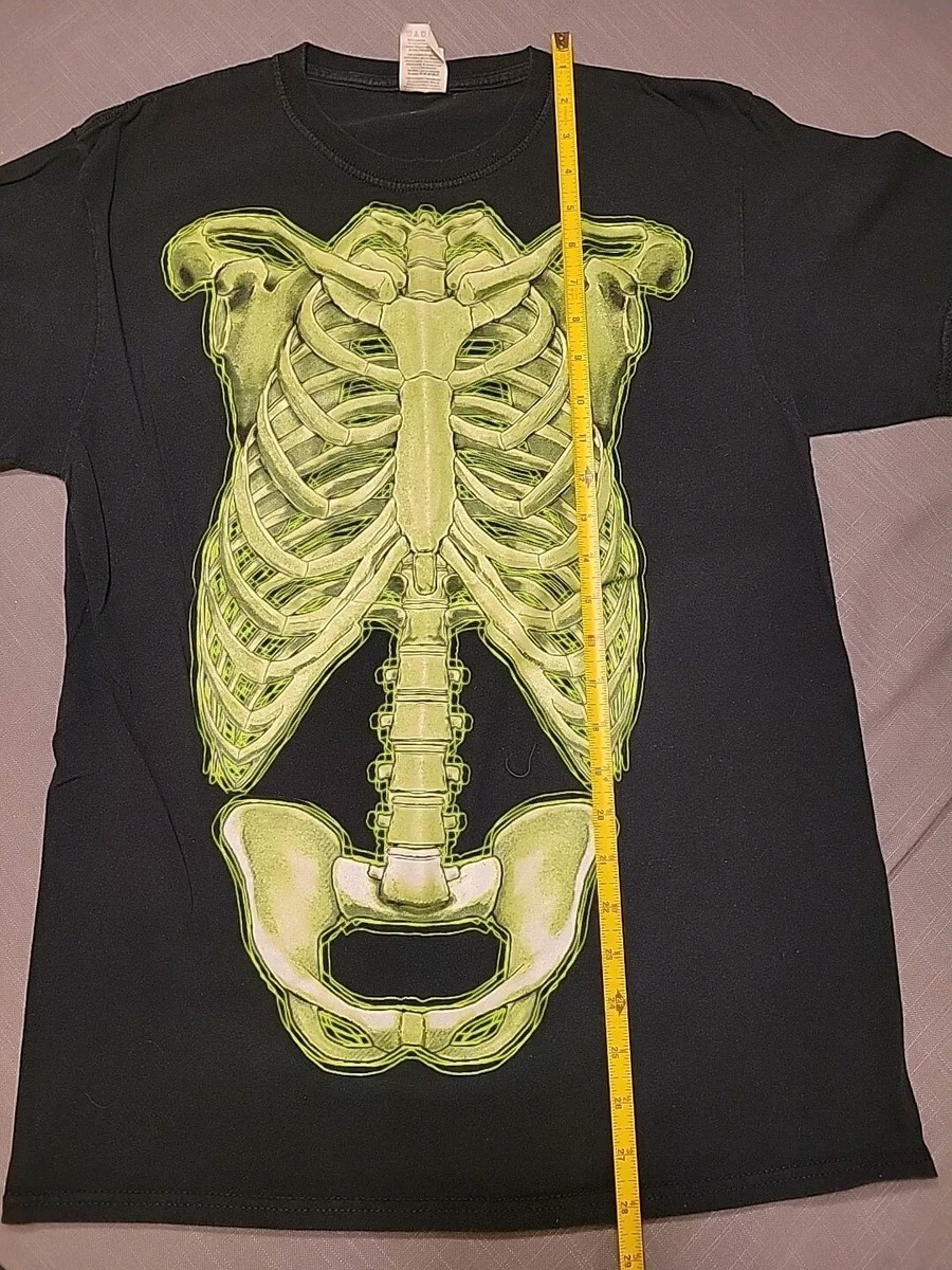 Vintage Glow In The Dark Skeleton T-shirt Graphic M | eBay