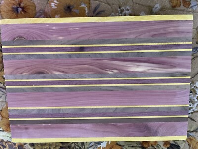 Exotic Purple Heart .Osage orange . Cedar walnut 7 1/2 X 11 inches X 1 1/4 thick